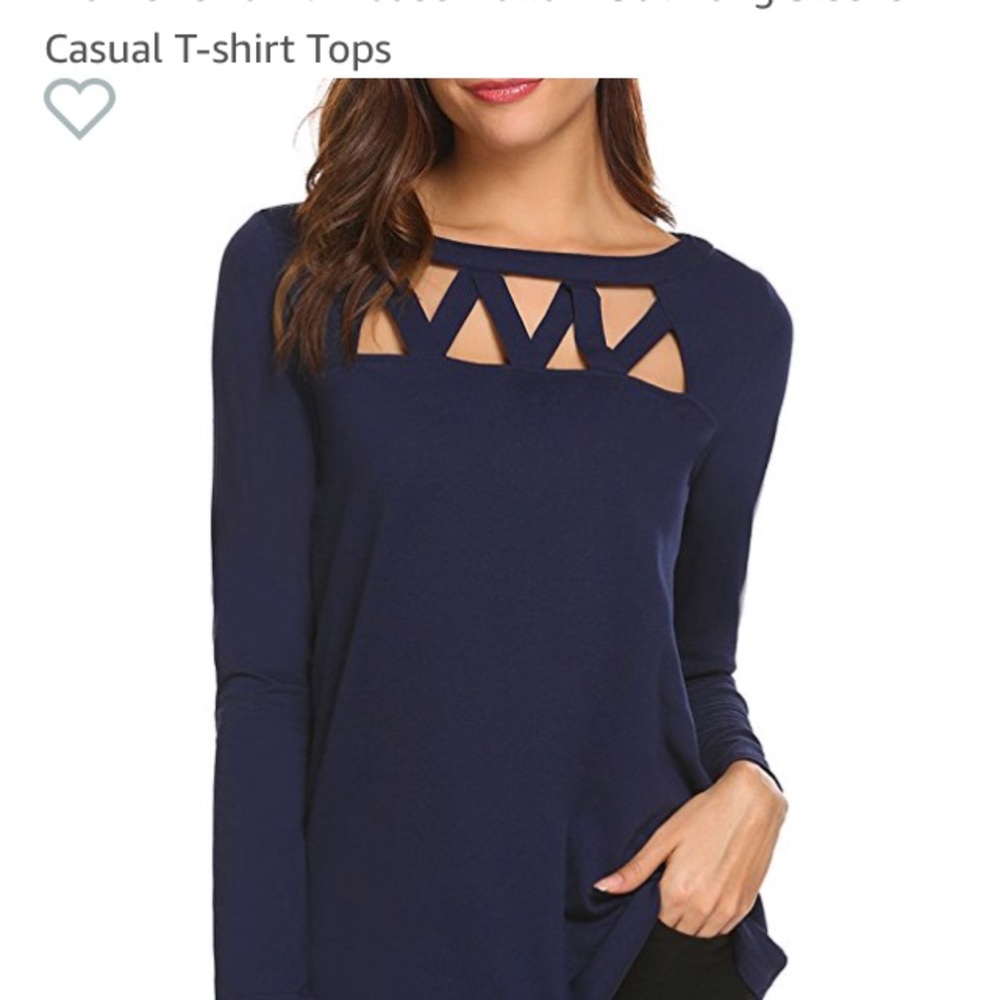 Front crisscross navy top